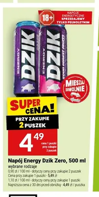 Napój energetyczny Dzik Energy Zero Grape promocja w Twój Market