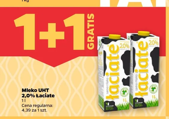 Mleko UHT Łaciate 2,0% promocja w Netto