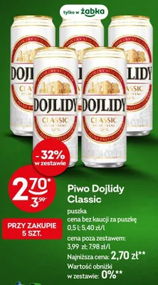 Piwo Dojlidy Classic puszka promocja w Żabka