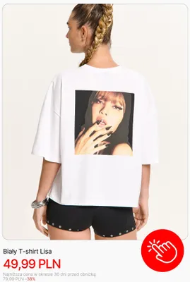 T-shirt biały Lisa Cropp promocja w Cropp