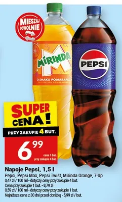 Napoje Pepsi, Pepsi Max, Pepsi Twist, Mirinda Orange promocja w Twój Market