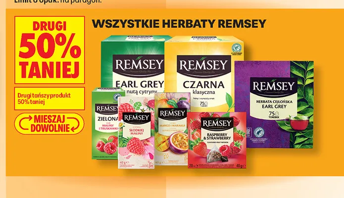 Herbatka owocowa Remsey Słodkiej maliny promocja w Biedronka