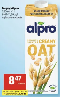 Napój Alpro owsiany promocja w Delikatesy Centrum