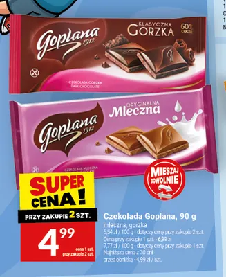 Czekolada Goplana gorzka promocja w Twój Market