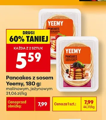 Pancakes z sosem malinowym Yeemy promocja w Biedronka