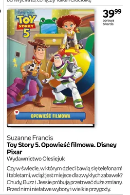 Książka Toy Story 5. Opowieść filmowa. Disney Pixar promocja w Empik