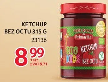 Ketchup bez octu 315 g Primavika promocja w Selgros