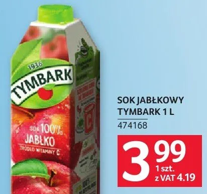 Sok jabłkowy Tymbark promocja w Selgros