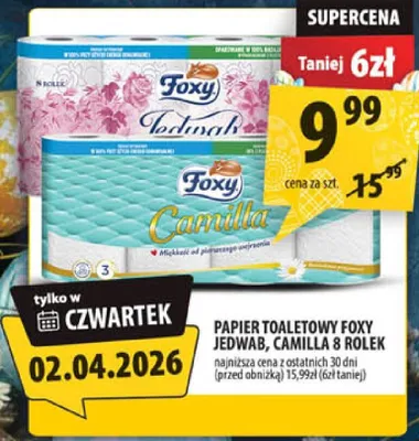 Papier toaletowy Foxy Jedwab, Camilla 8 rolek promocja w Arhelan