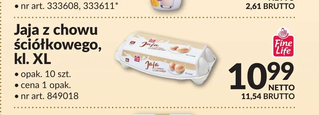 Jaja z chowu ściółkowego kl. XL Fine Life promocja w Makro