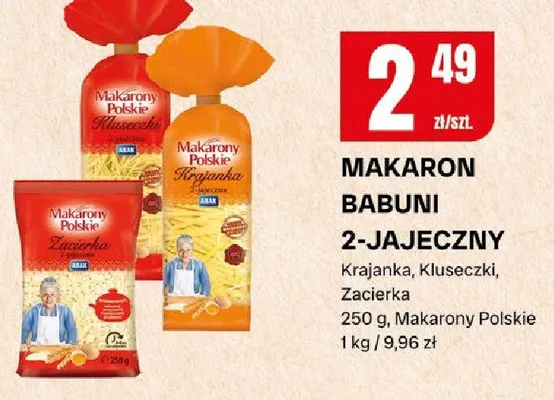 Makaron babuni 2-jajeczny krajanka, kluseczki, zacierka promocja w Chorten