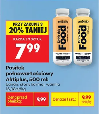 Posiłek pełnowartościowy banan, słony karmel, wanilia promocja w Biedronka