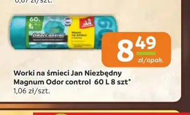 Worki na śmieci Jan Niezbędny Magnum Odor control 60 l promocja w Gama