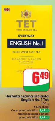 Herbata czarna liściasta English No. 1 promocja w Dino