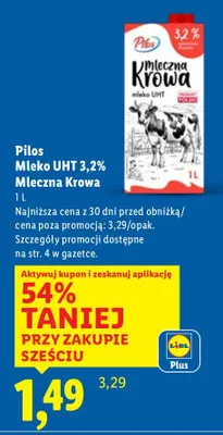 Mleko UHT 3,2% Mleczna Krowa promocja w Lidl