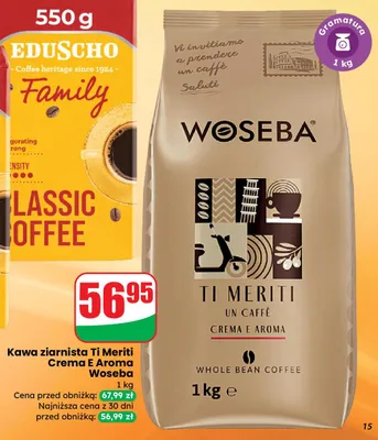 Kawa ziarnista Ti Meriti Crema E Aroma promocja w Dino