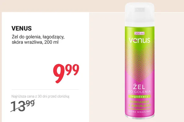 Żel do golenia łagodzący, skóra wrażliwa promocja w Rossmann