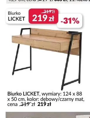 Biurko LICKET promocja w Salony Agata