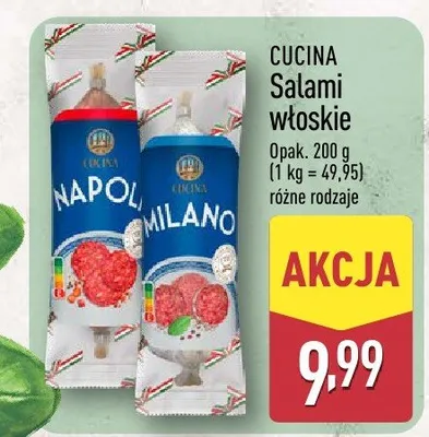 Salami włoskie promocja w Aldi