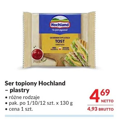 Ser topiony Hochland plastry promocja w Makro