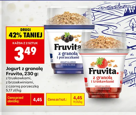 Jogurt z granolą Fruvita z czarną porzeczką promocja w Biedronka