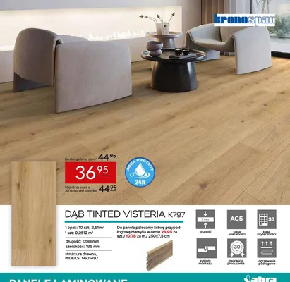 Panele laminowane dąb tinted visteria k797 promocja w Abra Meble