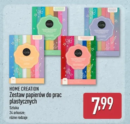 Zestaw papierów do prac plastycznych HOME CREATION, sztuka, 24 arkusze, różne rodzaje promocja w Aldi