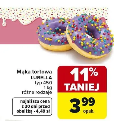 Mąka tortowa typ 450 różne rodzaje promocja w Carrefour