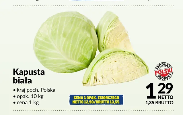 Kapusta biała polska promocja w Makro