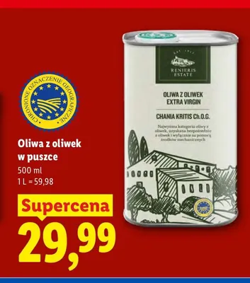 Oliwa z oliwek w puszce Renieris Estate promocja w Lidl