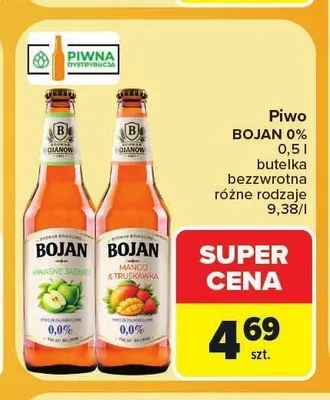 Piwo bezalkoholowe Bojan Mango & Truskawka promocja w Carrefour Market