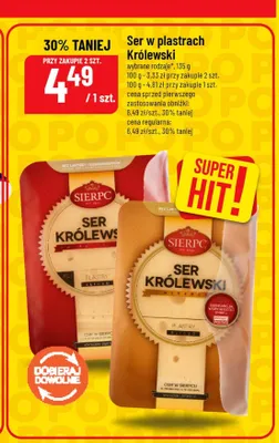 Ser w plastrach Królewski wędzony Sierpc promocja w POLOmarket