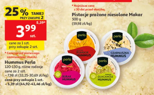 Hummus Perla burak promocja w Auchan