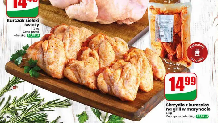 Skrzydło z kurczaka na grill w marynacie Agro Rydzyna promocja w Dino