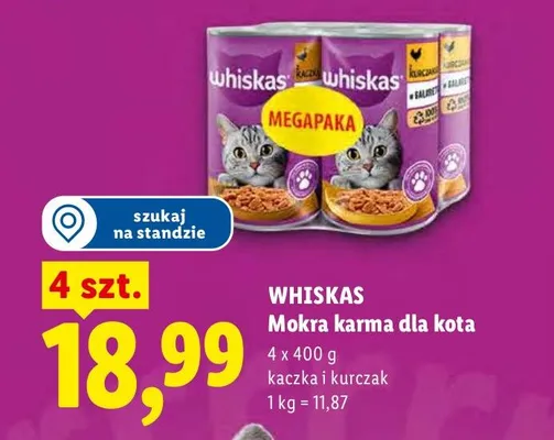 Mokra karma dla kota kaczka i kurczak promocja w Lidl