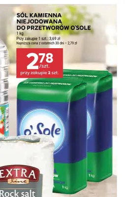 Sól kamienna niejodowana do przetworów O'Sole promocja w Stokrotka