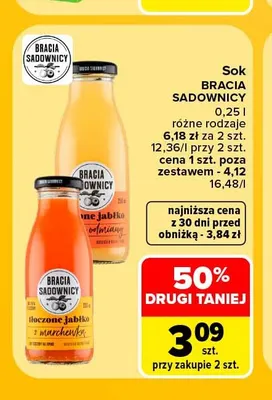 Sok Bracia Sadownicy tłoczone jabłko promocja w Carrefour