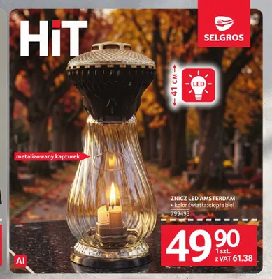 Znicz LED Amsterdam 41 cm promocja w Selgros
