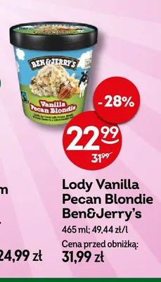 Lody Ben & Jerry's Vanilla Pecan Blondie promocja w Żabka