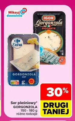 Ser pleśniowy gorgonzola AOP Carrefour Extra promocja w Carrefour