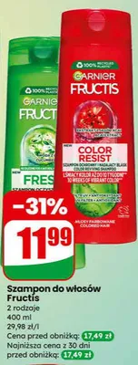 Szampon do włosów Fructis, 2 rodzaje promocja w Dino