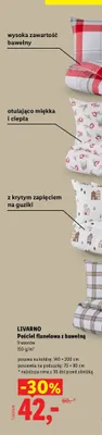 Pościel flanelowa z bawełną Livarno 140x200 cm promocja w Lidl