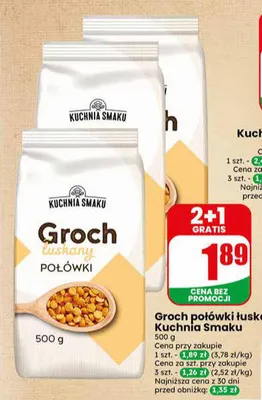 Groch połówki łuskany Kuchnia Smaku promocja w Dino