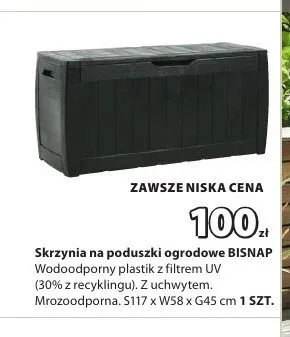 Skrzynia na poduszki ogrodowe BISNAP S117xW58xG45cm promocja w Jysk