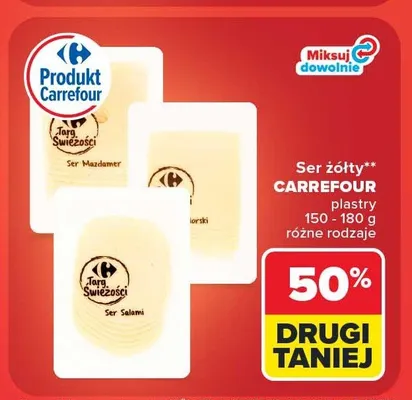 Ser żółty plastry Targ Świeżości promocja w Carrefour