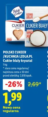 Cukier biały kryształ promocja w Lidl
