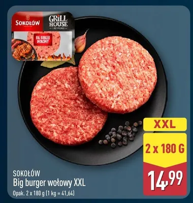 Big burger wołowy XXL Sokołów promocja w Aldi