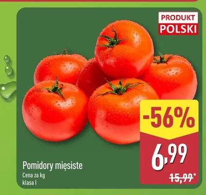 Pomidory mięsiste polskie promocja w Aldi