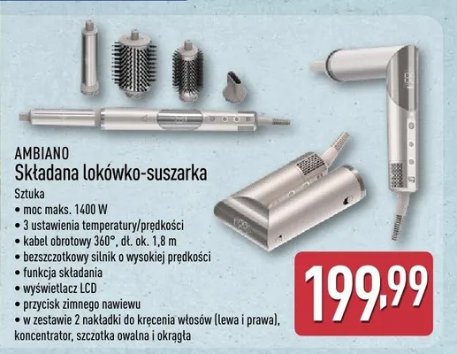 Składana lokówko-suszarka Ambiano promocja w Aldi