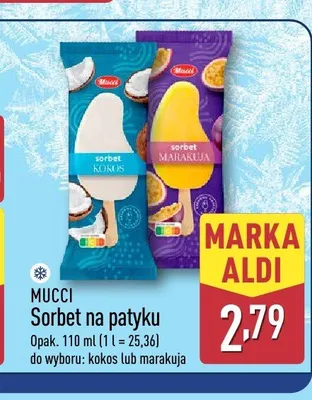 Sorbet na patyku Mucci promocja w Aldi